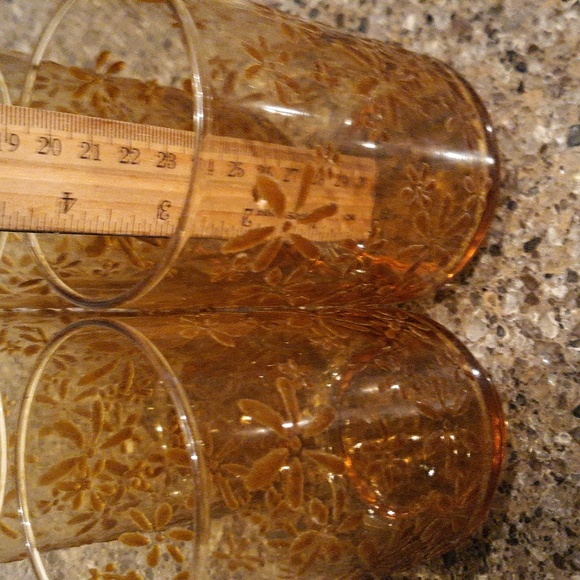 Vintage Libbey Texture Flowers Gold Bouquet 1960's Set Of 4 Glasses - Picture 6 of 9